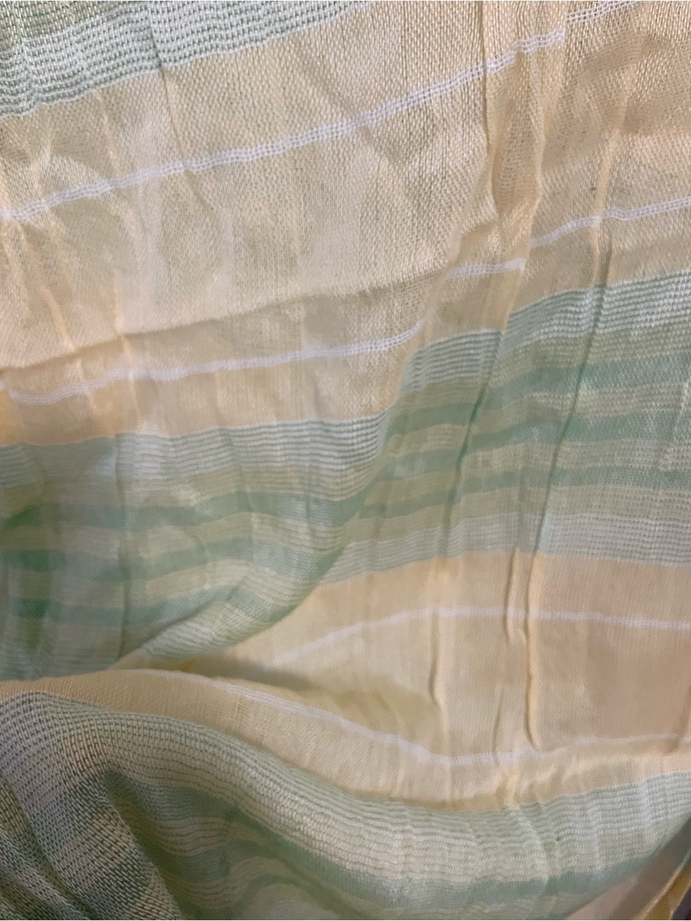 Light Green and Cream Stripe Bedding Throw - Soft Breathable Home Bedding